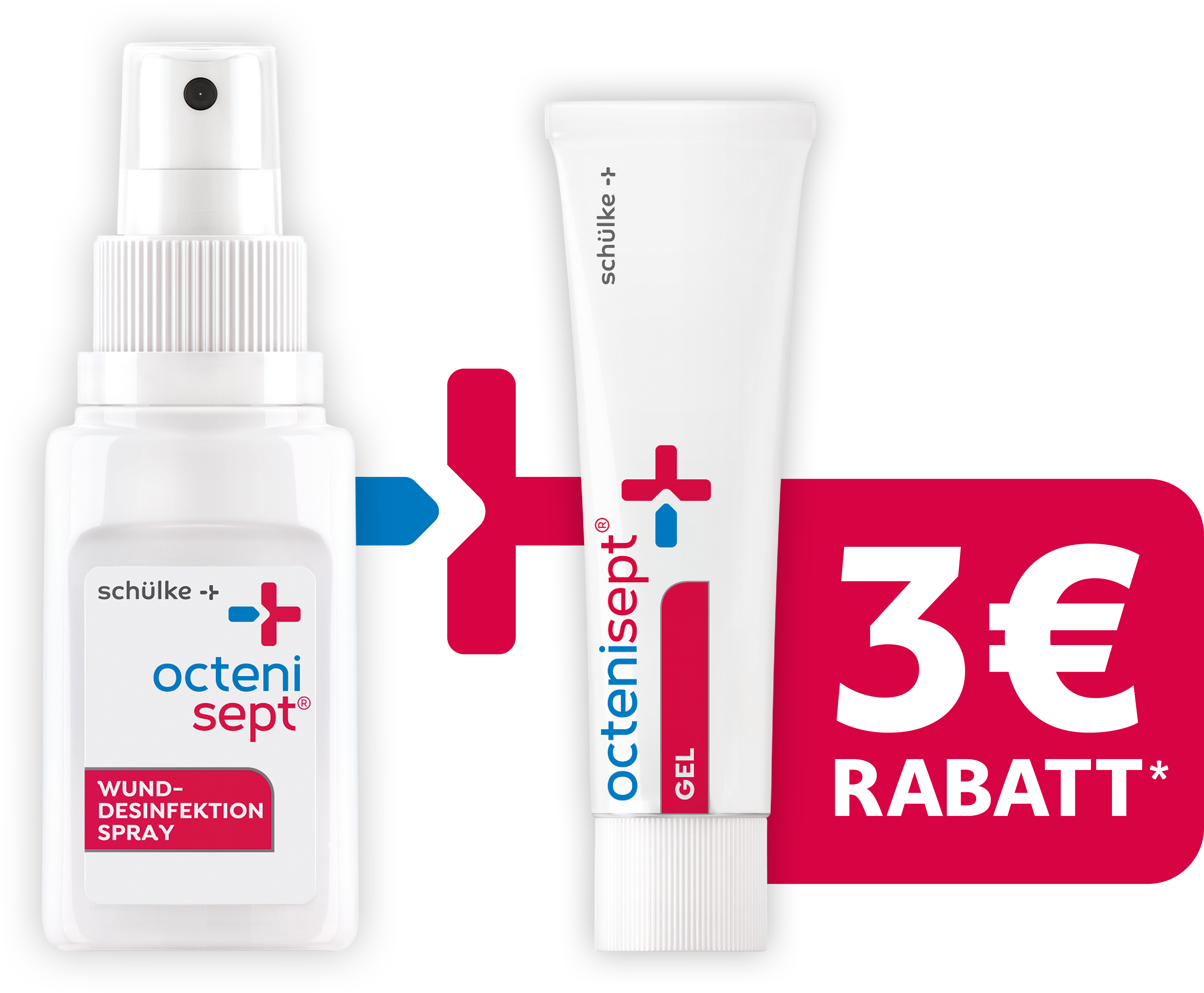 Sprühflasche und Verpackung von octenisept® Wund-Desinfektion Spray.